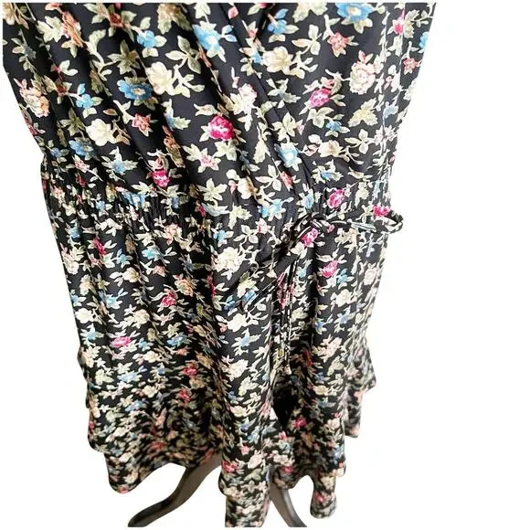 Ralph Lauren Floral Wrap Dress Plus Size 16 Knee Length V-Neck Cottage Core - Picture 15 of 16